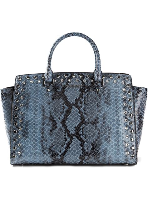 michael kors blue snakeskin purse|genuine real snakeskin handbags.